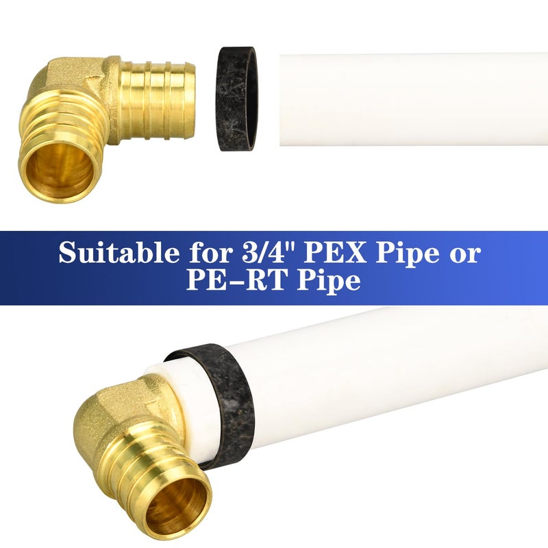 روبي كيو 100 حزمة من حلقات تجعيد النحاس، 3/4 بوصة حلقات تجعيد نحاسية من PEX، لتوصيل أنابيب Pex - Image 3